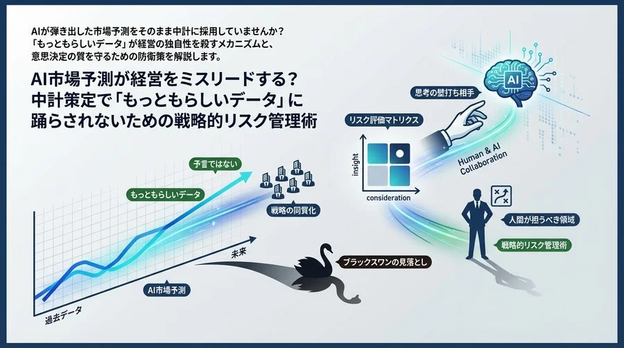 AI市場予測が経営をミスリードする？中計策定で「もっともらしいデータ」に踊らされないための戦略的リスク管理術