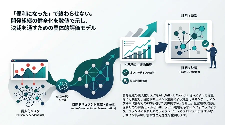 開発組織の属人化を数値で可視化。AI開発支援ツール導入のROIを証明する評価モデルとドキュメント戦略