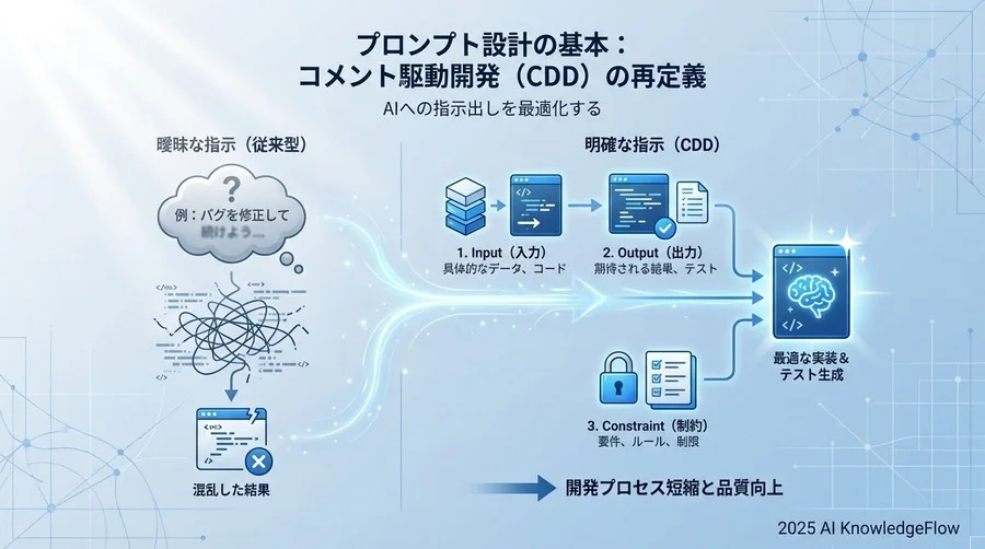 プロンプト設計の基本：コメント駆動開発（CDD）の再定義 - Section Image