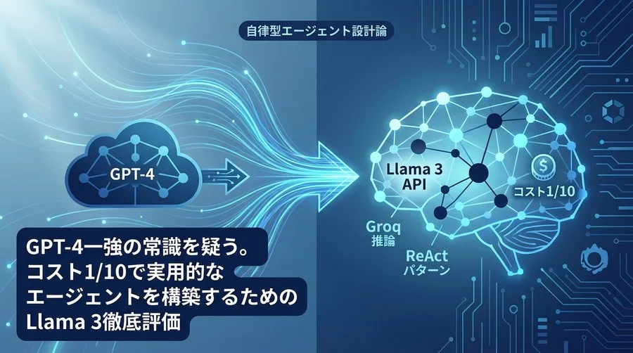 ChatGPT依存からの脱却：Llamaモデル APIで構築する「コスト1/10」の自律型エージェント設計論