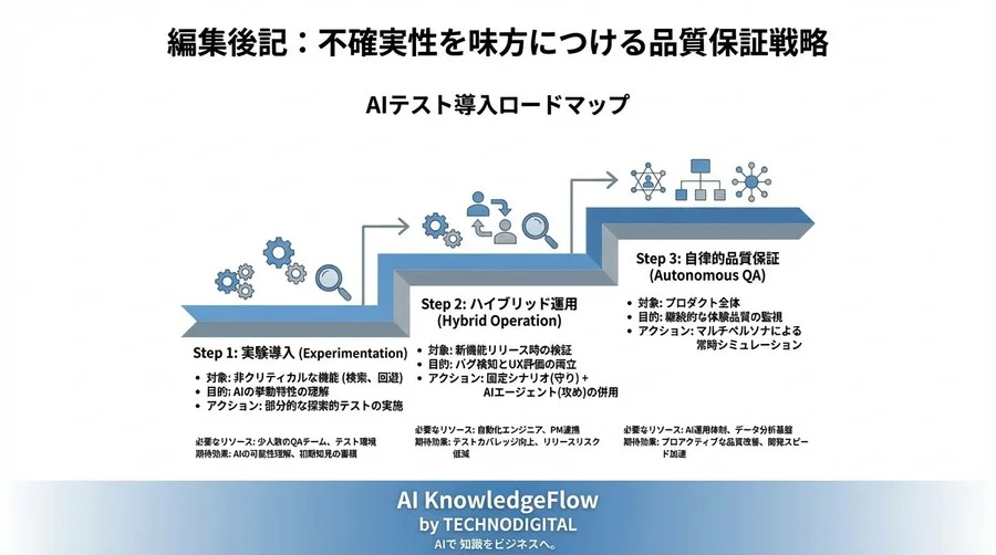 AIエージェントは「迷うユーザー」を再現できるか？行動シミュレーションで変わる品質検証の現場 - Conclusion Image
