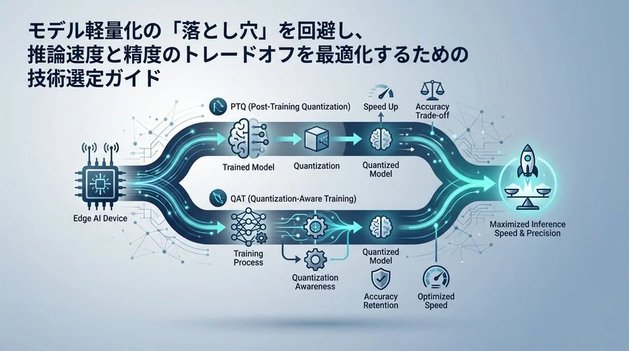 エッジAIの推論速度を最大化する「量子化」実装判断：PTQとQATの使い分けと精度低下を防ぐ技術選定