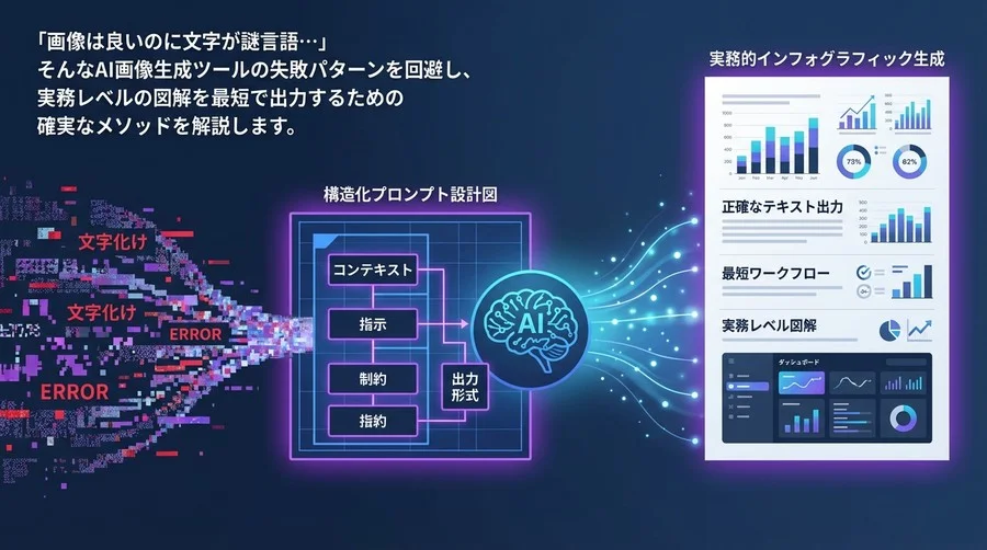 DALL-E 3で文字崩れを防ぐ「構造化プロンプト」の設計図と実務的インフォグラフィック生成術
