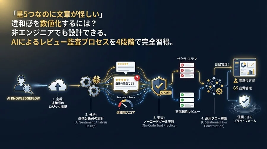「星5つなのに文章が怪しい」違和感を数値化する感情分析AI設計【非エンジニア向け監査プロセス】