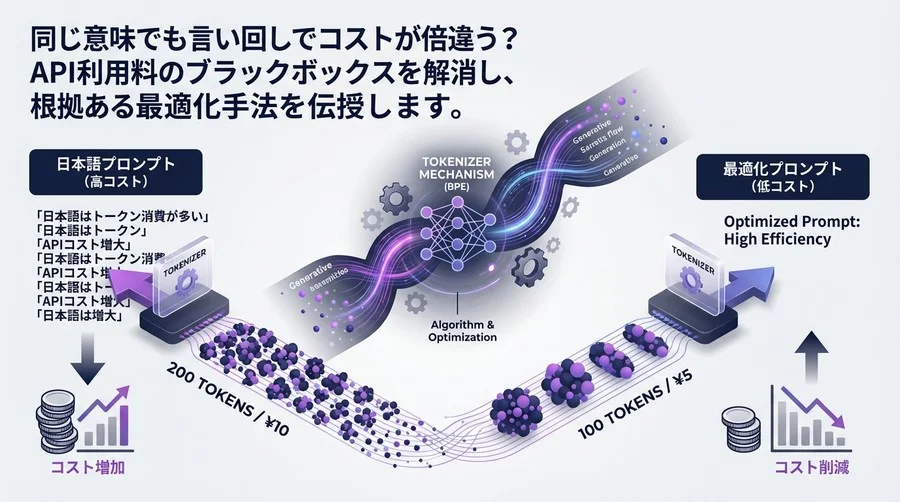 「同じ意味でもコストは倍違う？」トークナイザーの仕組みから紐解く日本語プロンプト最適化とAPIコスト削減術