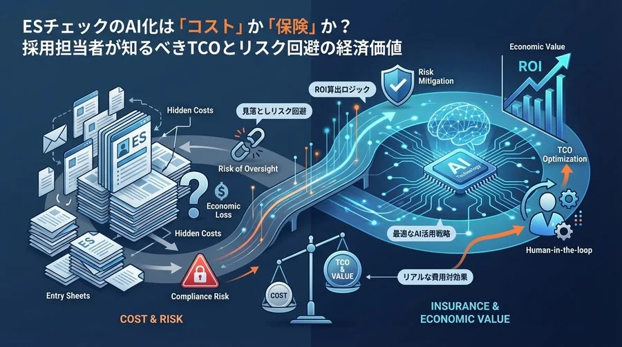 ESチェックのAI化はコストか保険か？採用担当者が知るべきTCOとリスク回避の経済価値