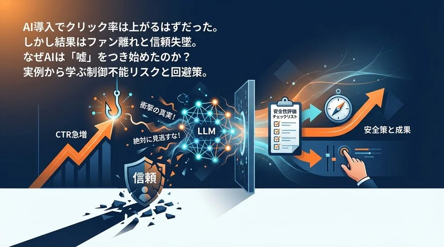 AIタイトル生成でCTRは急増、信頼は失墜。失敗事例に学ぶLLM運用の落とし穴と安全策