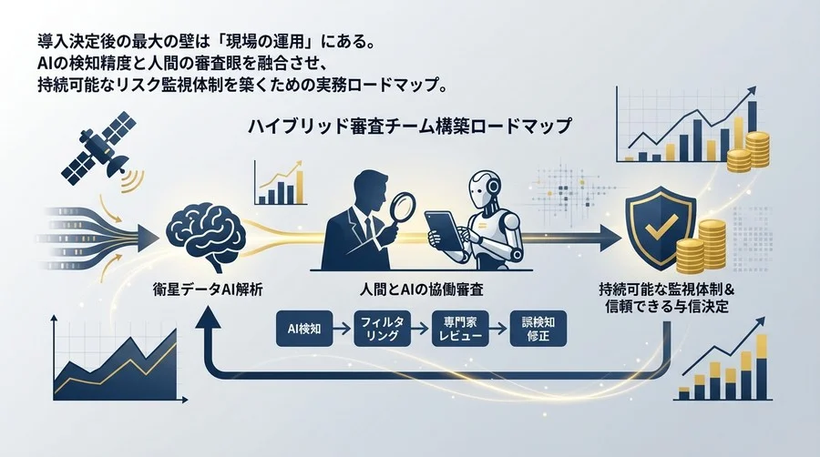 衛星データ与信を「絵に描いた餅」にしない現場運用論：AIと人間が補完し合う審査チーム構築のロードマップ