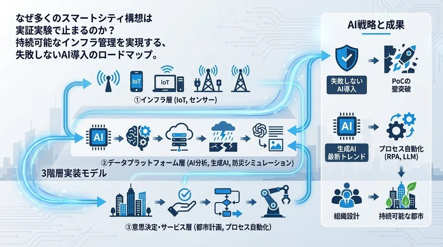 失敗しない都市デジタルツイン：実証実験の壁を越える『3階層実装モデル』とAI戦略