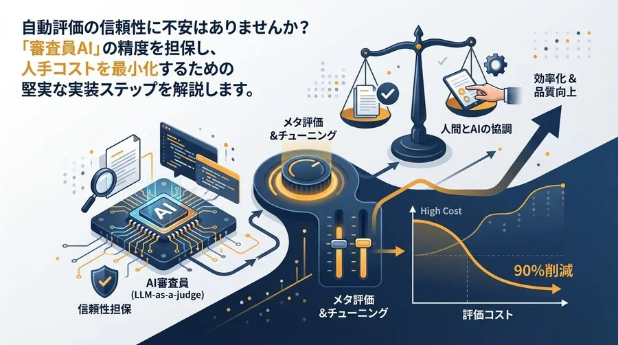 AI審査員を盲信するな：LLM-as-a-judgeの信頼性を担保し評価コストを9割削減する実装ガイド