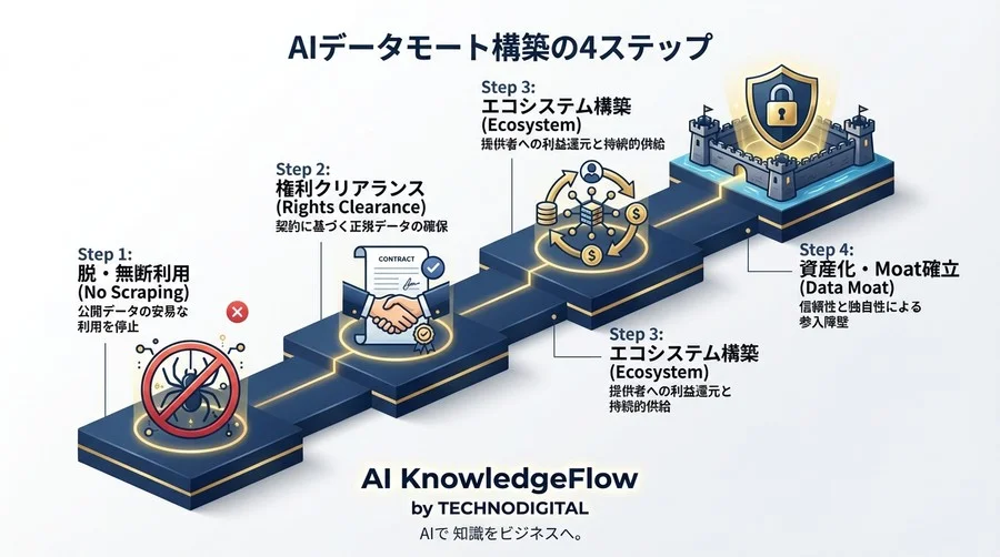 モデルは借りられてもデータは奪われない：権利確保が最強の参入障壁になる理由 - Conclusion Image