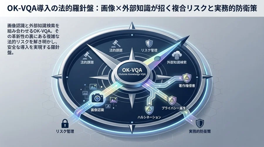 OK-VQA導入の法的羅針盤：画像×外部知識が招く複合リスクと実務的防衛策