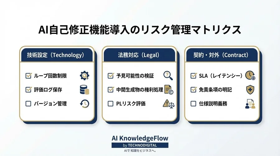LLM自己修正の法的パラドックス：精度向上が招く予見可能性のジレンマと実務対応 - Conclusion Image