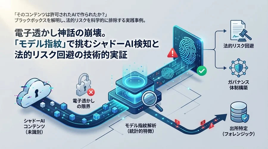 電子透かし神話の崩壊。「モデル指紋」で挑むシャドーAI検知と法的リスク回避の技術的実証