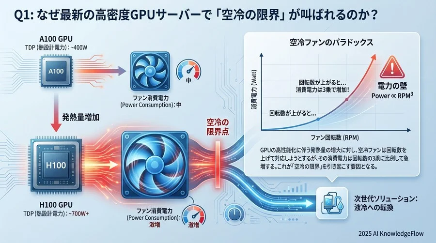 Q1: なぜ最新の高密度GPUサーバーで「空冷の限界」が叫ばれるのか？ - Section Image