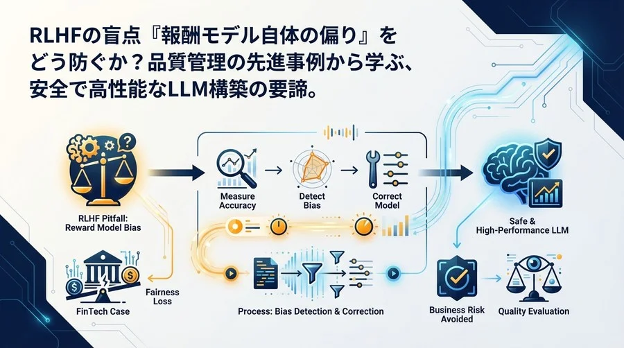 RLHFの落とし穴「報酬モデルの偏り」をどう防ぐ？FinTech事例に学ぶバイアス検知と品質評価の要諦