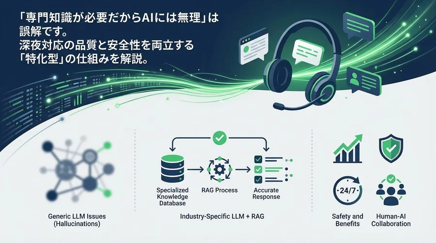 深夜の誤回答は命取り？専門知識が必要なCSこそ「業界特化型LLM」を選ぶべき理由