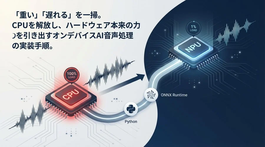 重い処理はNPUへ。PythonとONNX Runtimeで作る「CPU負荷1%」のリアルタイムAIノイズキャンセリング