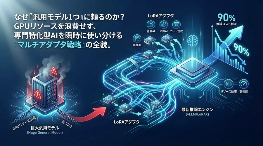 巨大モデル依存からの脱却：マルチLoRAによる推論コスト90%削減のアーキテクチャ設計