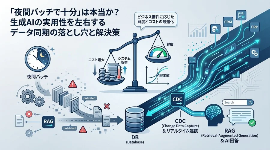 「夜間バッチで十分」は本当か？RAGの回答品質を左右するデータ同期の落とし穴とCDC連携の現実解