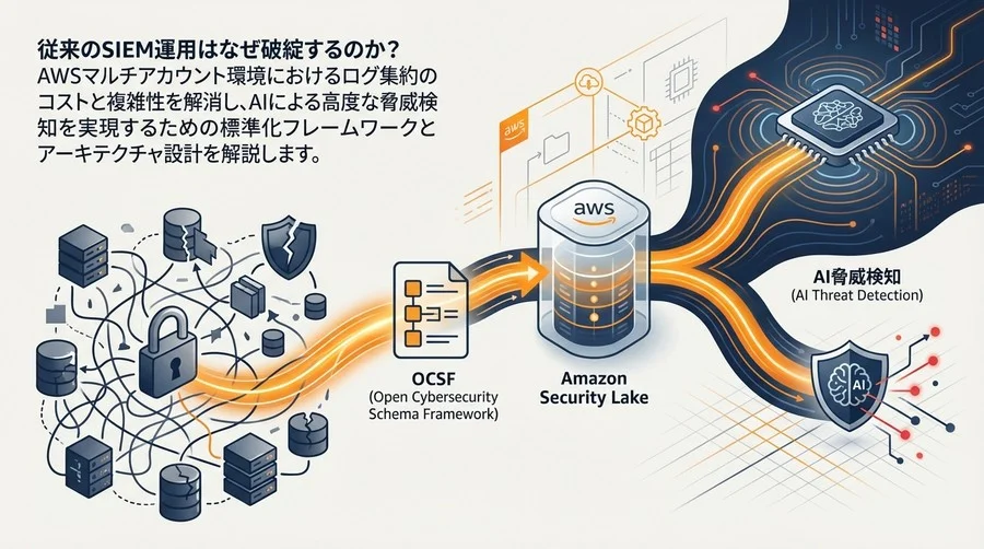 AWSマルチアカウントのSIEM破綻を防ぐ：OCSF標準化とSecurity LakeによるAI脅威検知設計論