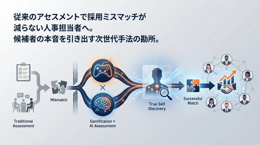 ゲーミフィケーション×AIアセスメントで採用ミスマッチを防ぐ：候補者の「素」を見抜く5つの導入指針