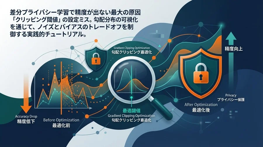 差分プライバシー学習で精度が出ない？勾配クリッピングの罠と最適化チュートリアル