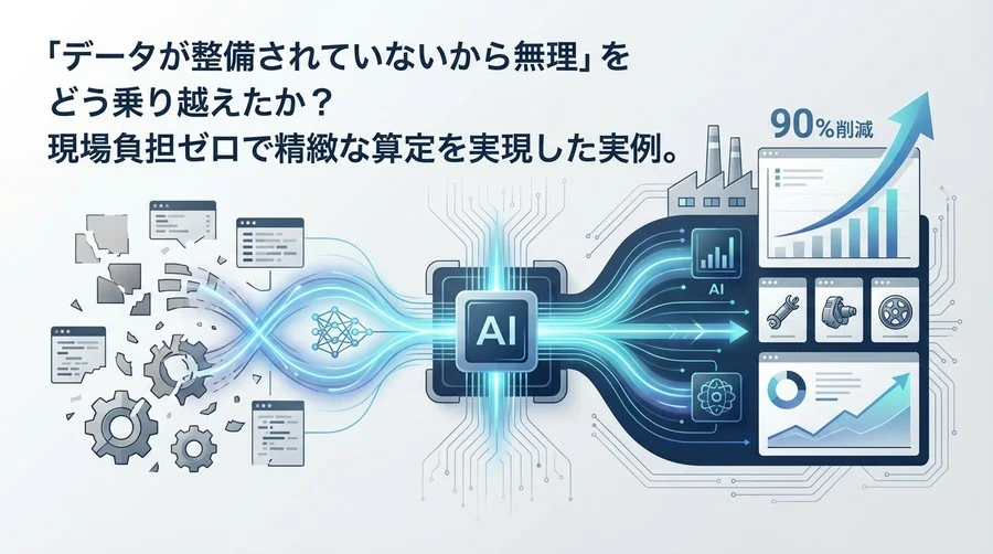 【事例】データ不備の壁を越え、製品別CFP算定工数を90%削減したAI実装録