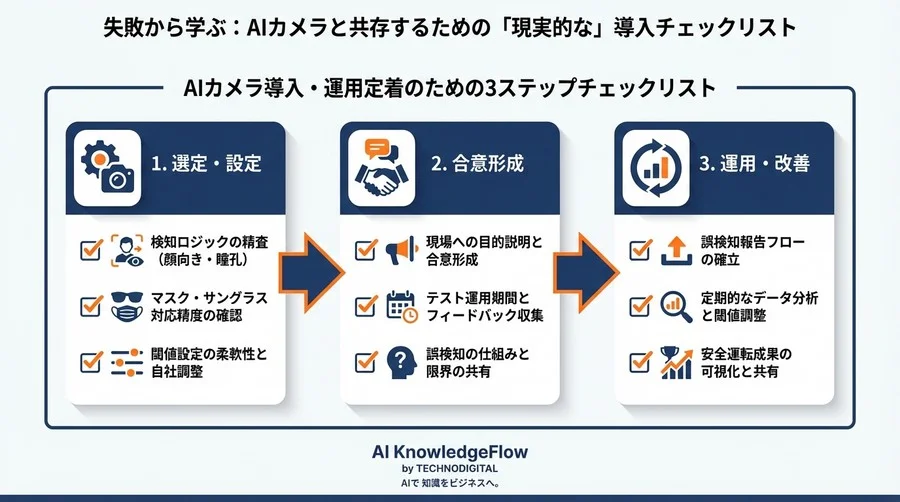 最新AIカメラ導入が現場を壊す？誤検知の仕組みと失敗から学ぶ正しい運用設計 - Conclusion Image