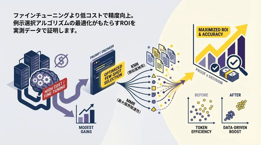 精度向上＝ファインチューニングの罠。Few-shot「例示選択」の最適化でROIを最大化する実証データ