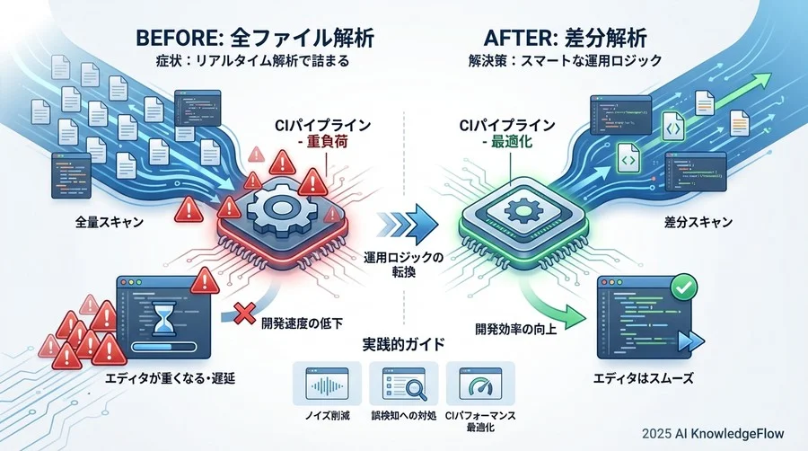 症状3：リアルタイム解析でエディタが重くなる・CIが詰まる - Section Image 3