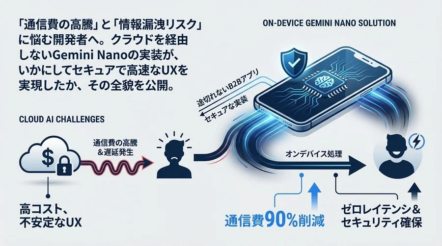 通信費90%削減とゼロレイテンシの衝撃。Gemini Nanoで実現する「途切れない」B2Bアプリ開発の現実解