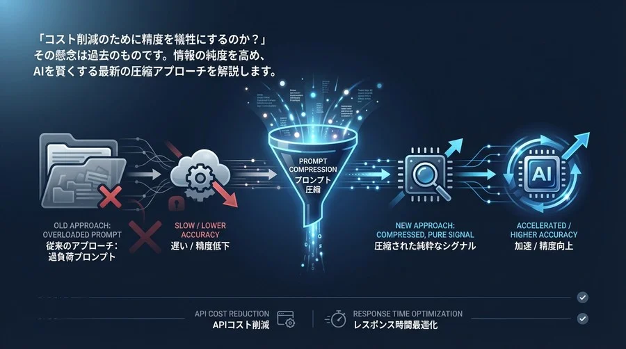 「コスト削減＝精度低下」の呪縛を解く。プロンプト圧縮がAIエージェントを加速させる理由