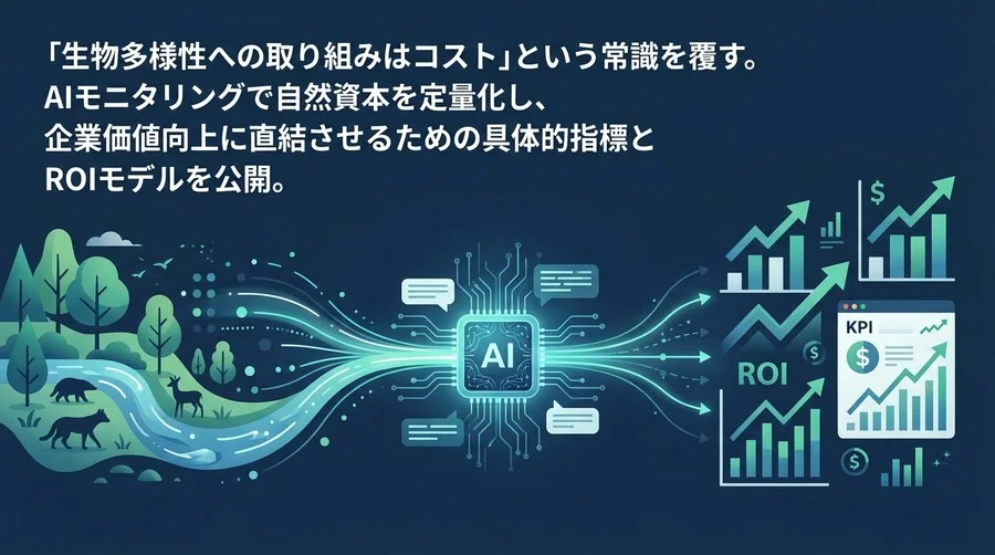 自然資本はコストか？AIモニタリングで実現する「稼ぐ生物多様性」のROI設計