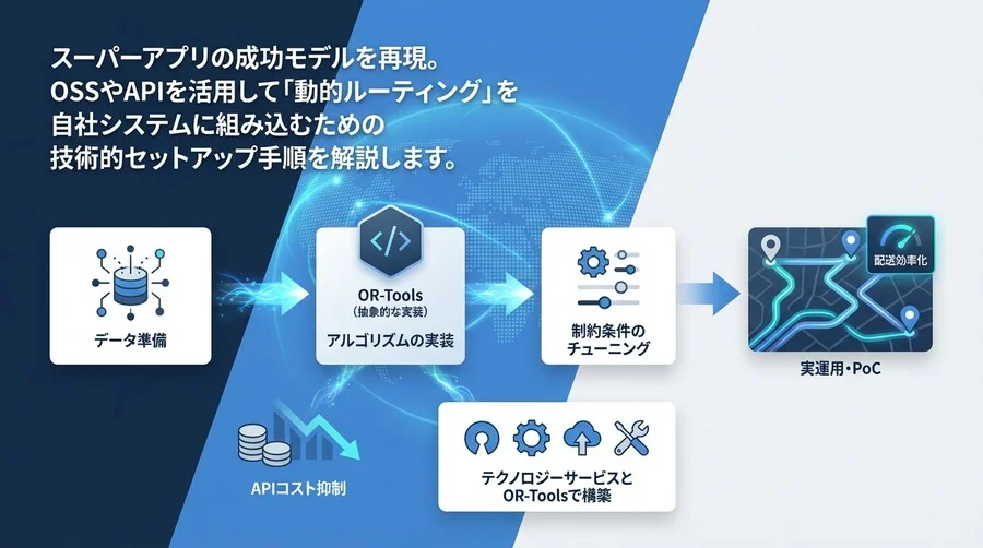 Grab流の配送効率をOSSで再現！PythonとOR-Toolsで構築する動的ルート最適化エンジンの実装手順
