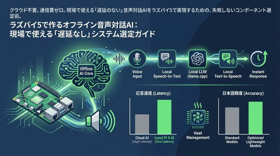 ラズパイ5で作るオフライン音声対話AI：現場で使える「遅延なし」システム選定ガイド