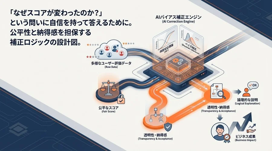 評価バイアス補正の落とし穴：AIスコアリングの「公平性」と「納得感」をどう設計するか