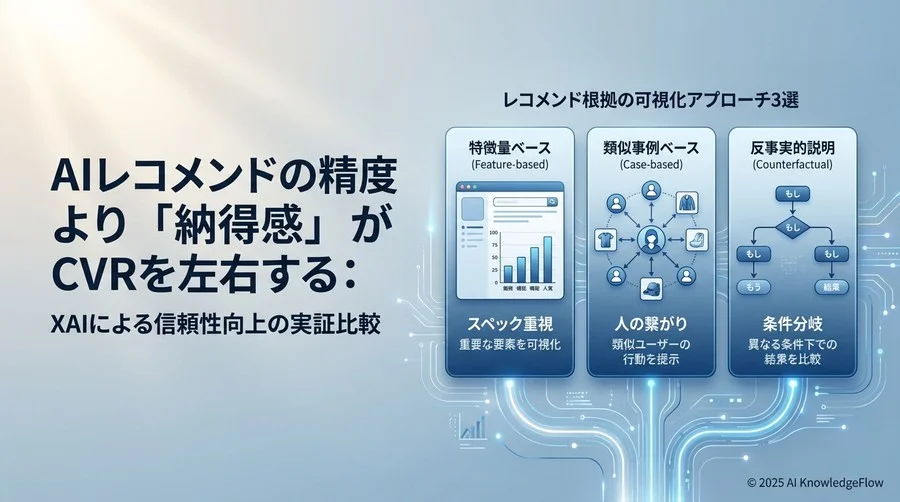 レコメンド根拠の可視化アプローチ3選：特徴・効果の比較 - Section Image