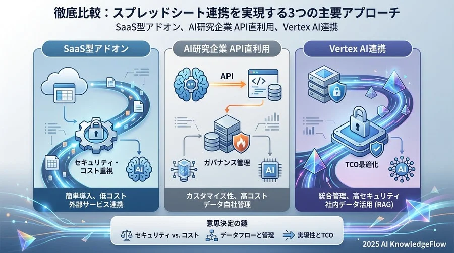 徹底比較：スプレッドシート連携を実現する3つの主要アプローチ - Section Image
