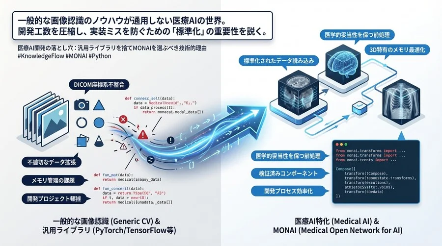 医療AI開発の落とし穴：汎用ライブラリを捨てMONAIを選ぶべき技術的理由