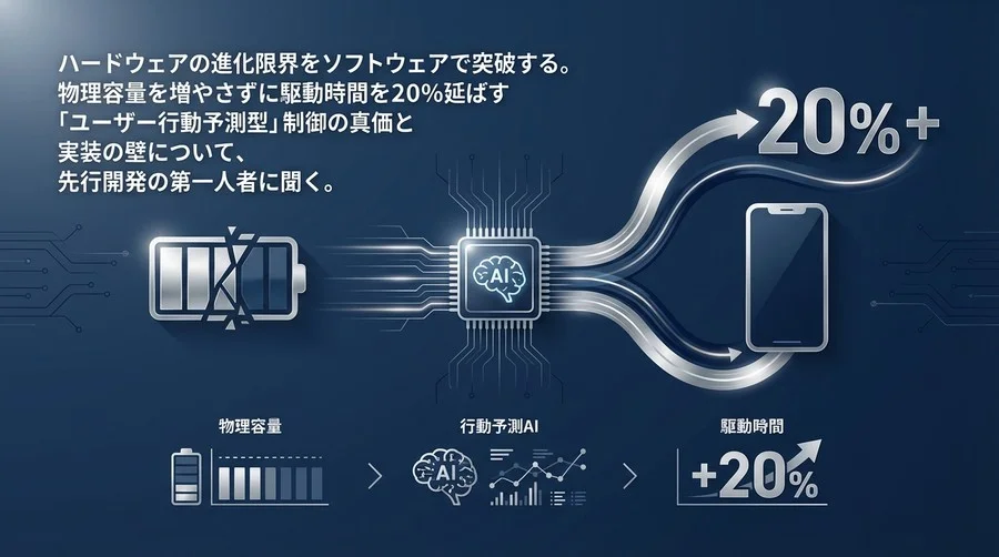 【逆説の省電力】物理容量を追うな。AIの「行動予測」がスマホ駆動時間を20%伸ばす理由