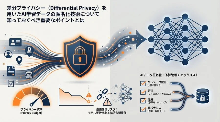 差分プライバシー導入の落とし穴：運用崩壊を防ぐためのAIデータ匿名化・予算管理チェックリスト
