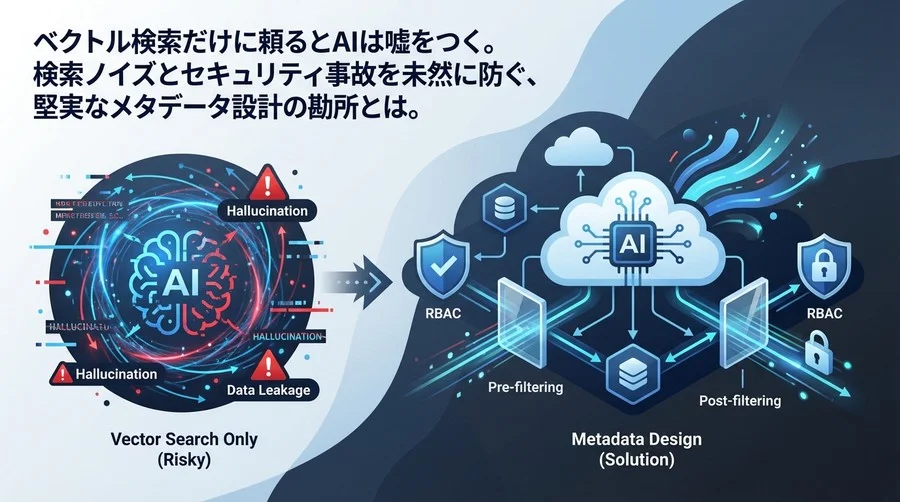 【RAGの急所】ベクトル検索だけではAIは嘘をつく。本番環境で「回答崩壊」を防ぐメタデータ設計の鉄則