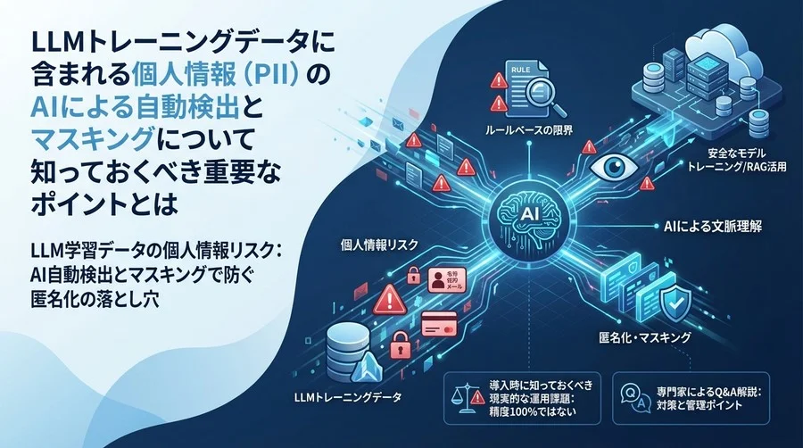 LLM学習データの個人情報リスク：AI自動検出とマスキングで防ぐ匿名化の落とし穴