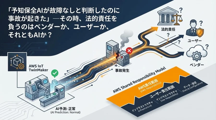AWS IoT TwinMaker導入時の法的リスク：AI予測ミスと事故責任の所在を整理する