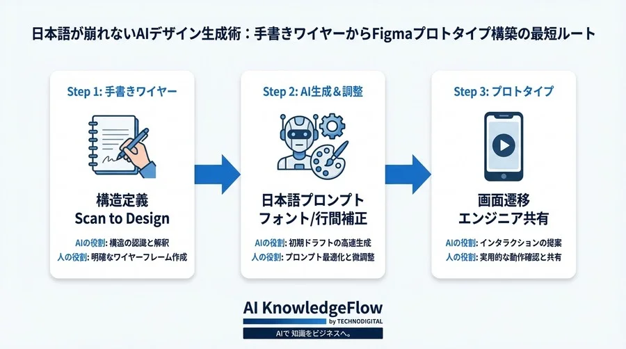 日本語が崩れないAIデザイン生成術：手書きワイヤーからFigmaプロトタイプ構築の最短ルート - Conclusion Image