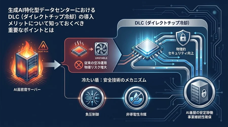 生成AI基盤を守る「冷たい盾」：DLC（ダイレクトチップ冷却）が物理リスクを最小化する理由