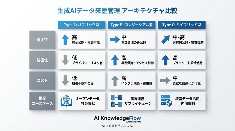 生成AIの学習データ来歴を証明する：法的リスクを回避するブロックチェーン基盤の選び方と監査基準 - Conclusion Image