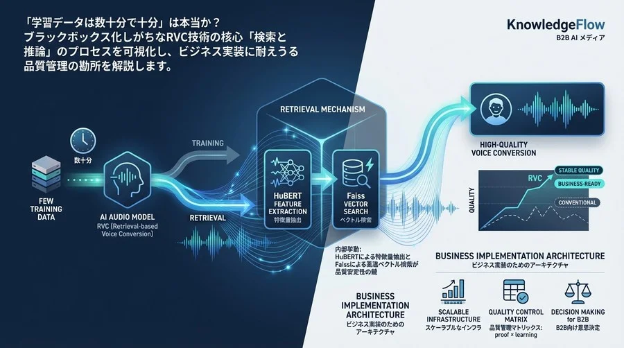 RVC技術解剖：なぜ「検索」ベースの音声変換は少ない学習データで高品質なのか？ビジネス実装のためのアーキテクチャ論