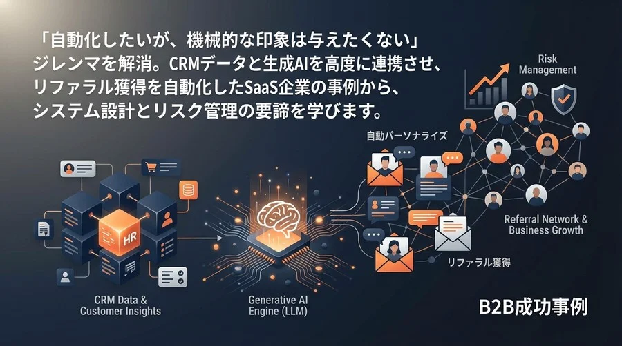 生成AI×CRMでリファラルメールを自動パーソナライズ！B2B成功事例に学ぶ実装とリスク管理の全技術